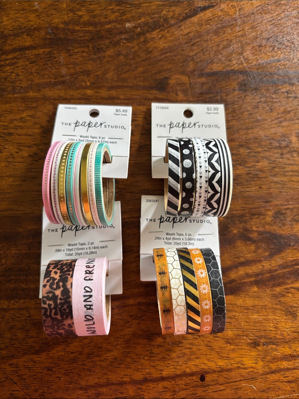 The Paper Studio Assorted Decorative Washi Tape Set - Pink, Gold, Black, Orange